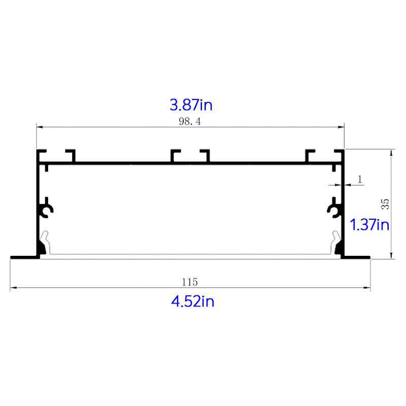 100x35mm Flanged 4 Inch Recessed Lighting Wide Aluminum LED Channel 100x35mm Flanged 4 Inch Recessed Lighting Wide Aluminum LED Channel